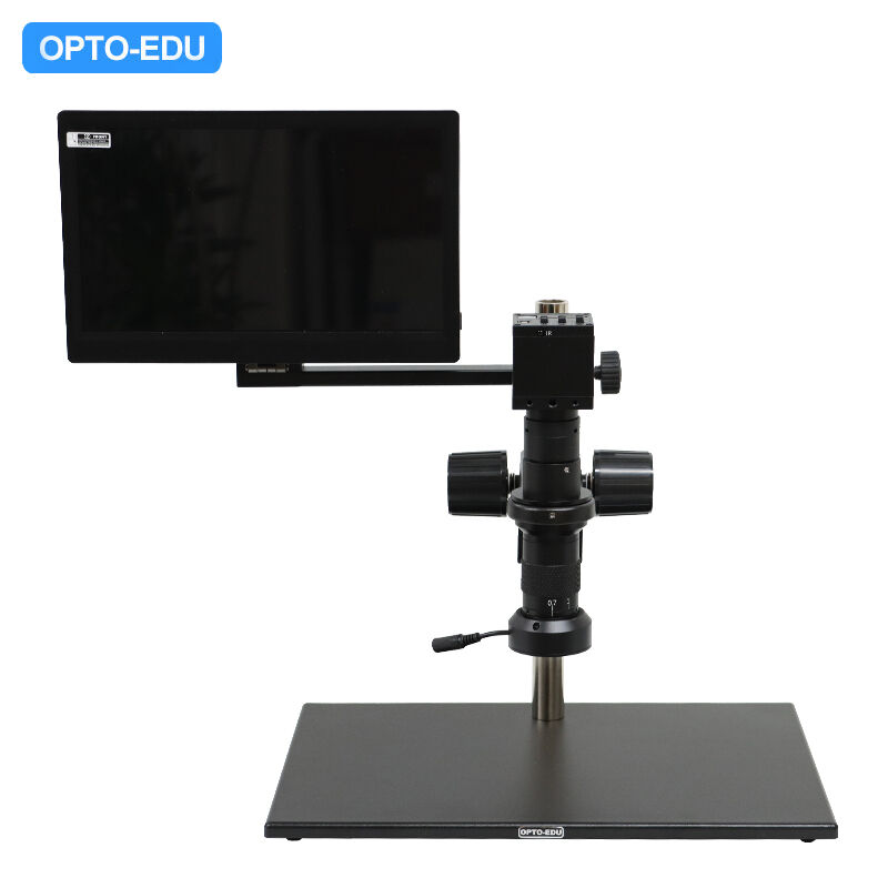 OPTO-EDU 11.6" LCD Monocular Zoom Video Stereo Microscope 0.7x-5.0x